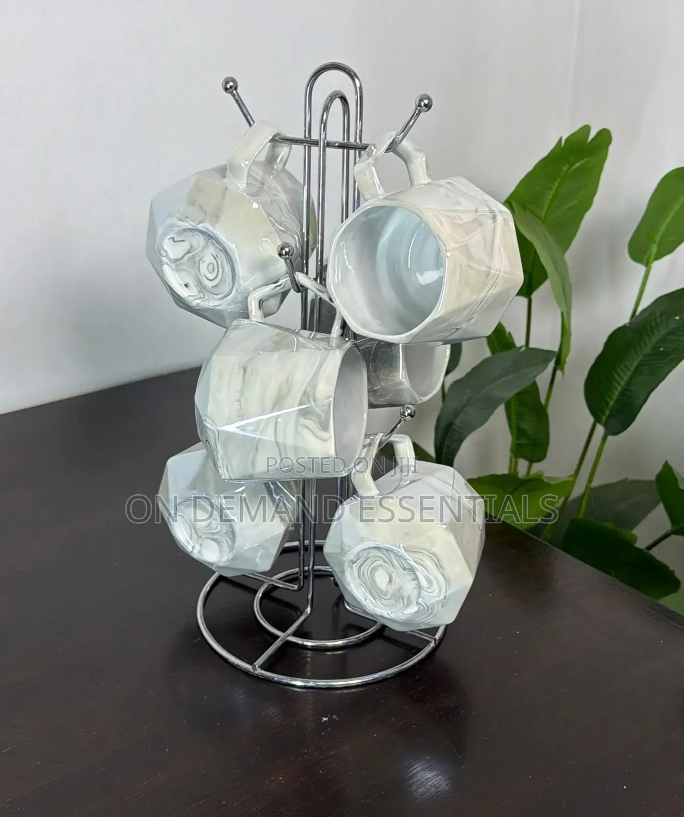 Pearl Marble Octagon Mugs 
- 6pcs