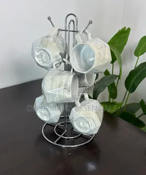 Pearl Marble Octagon Mugs 
- 6pcs