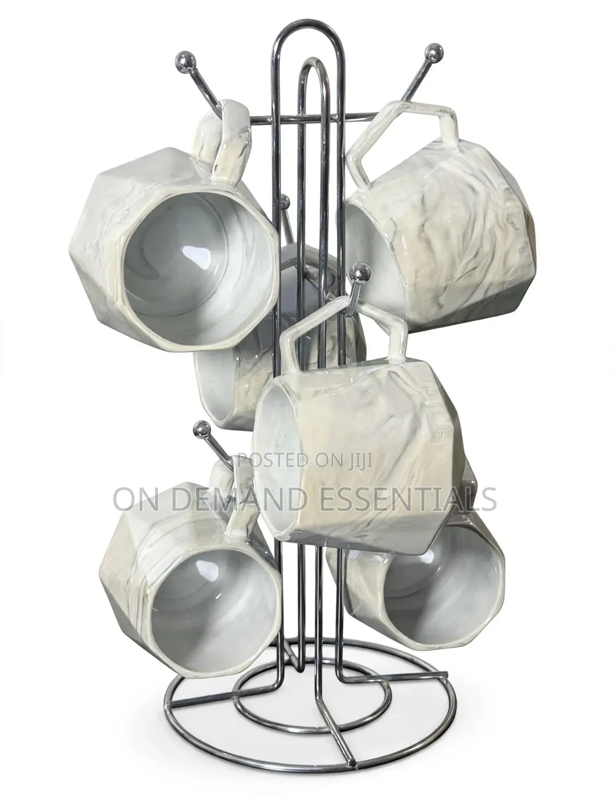 Pearl Marble Octagon Mugs 
- 6pcs