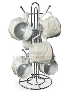 Pearl Marble Octagon Mugs 
- 6pcs