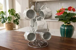 Pearl Marble Octagon Mugs 
- 6pcs