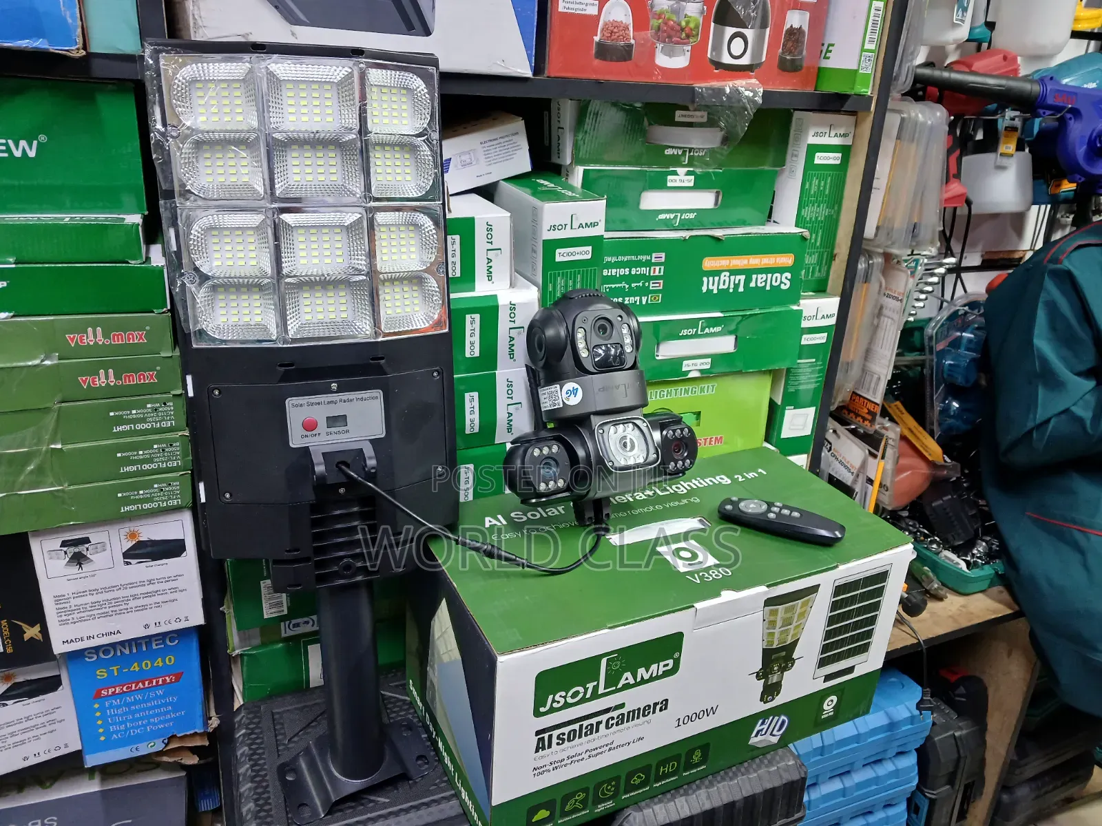 2-in-1 AI Solar Security Camera 1000W LED Street Light