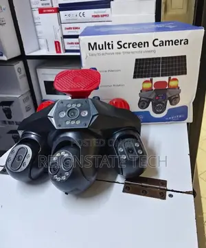 4G Solar Powered PTZ Smart Camera 4Lens Rotating Camera With Siren
