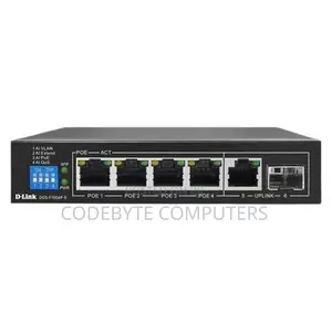 D-Link 250M 6-Port 1000Mbps Switch With 4 PoE Ports and 2 Uplink