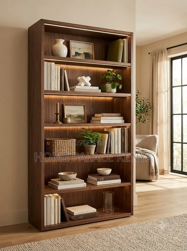 Shelving Unit; Modern Wooden Display and Storage Shelving Unit