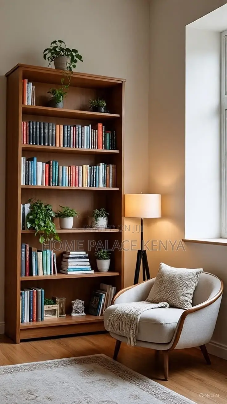 Shelving Unit; Modern Wooden Display and Storage Shelving Unit