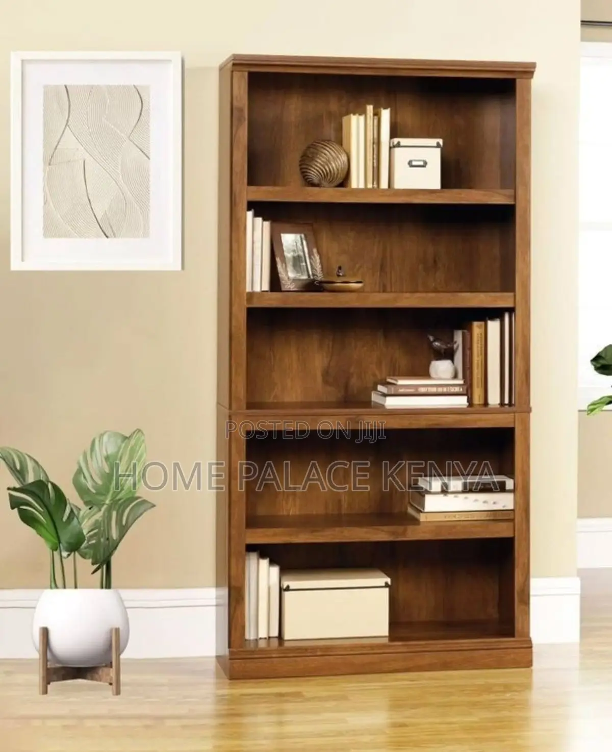 Shelving Unit; Modern Wooden Display and Storage Shelving Unit