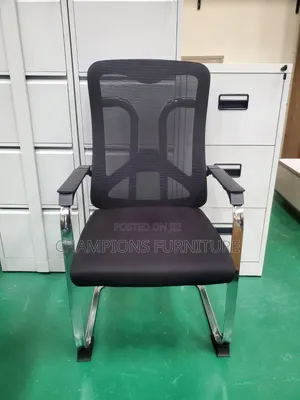 Chrome-Spine Mesh Cantilever Chair