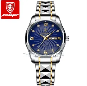 POEDAGAR GENTS WDay Date Display Water Stainless Steel Luminous Arms