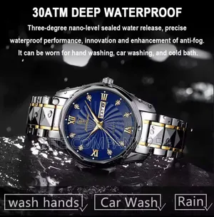 POEDAGAR GENTS WDay Date Display Water Stainless Steel Luminous Arms