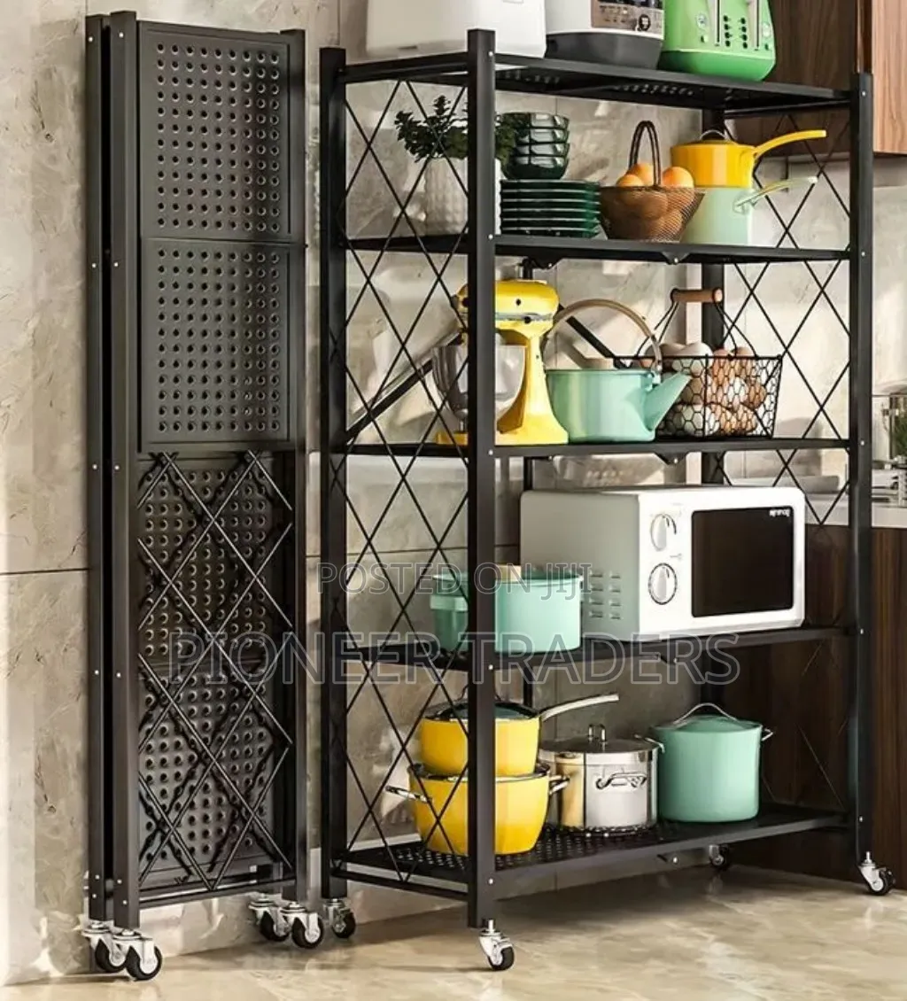 *Big Size Foldable Kitchen Rack With Wheels