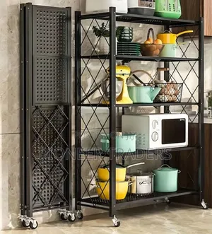 *Big Size Foldable Kitchen Rack With Wheels