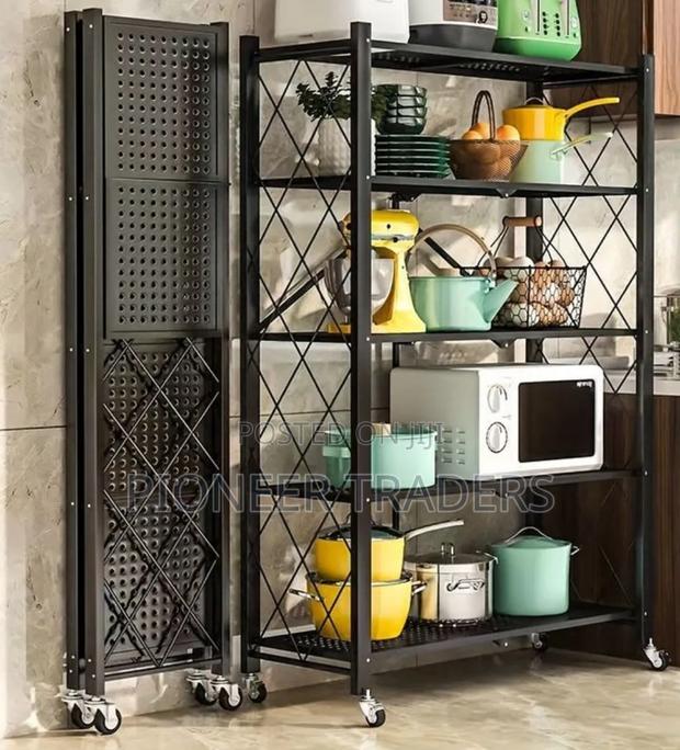 *Big Size Foldable Kitchen Rack With Wheels
