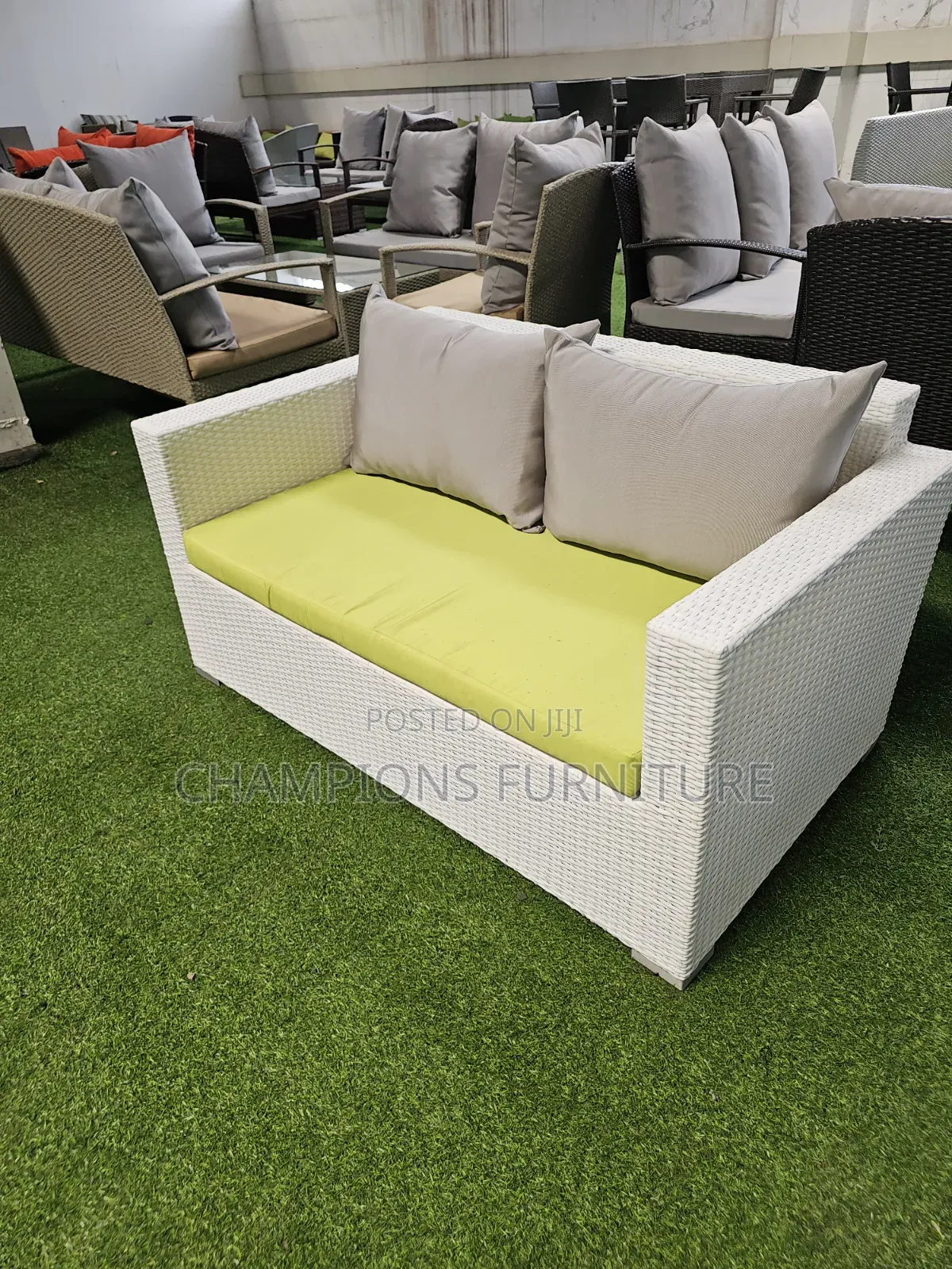 White 3-Seater Outdoor All Weather Rattan Seat