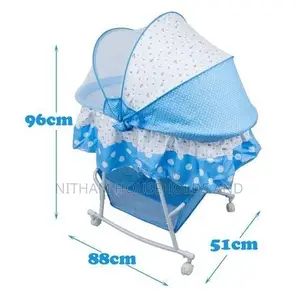 Baby Cot Cradle Bassinet Bed With 4 Wheel Storage