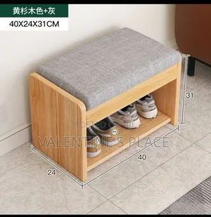 Compact Wooden Shoe Rack Bench With Padded Cushion