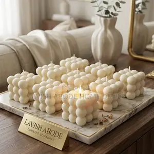White Bubble Scented Candle Cube – Decorative Candle