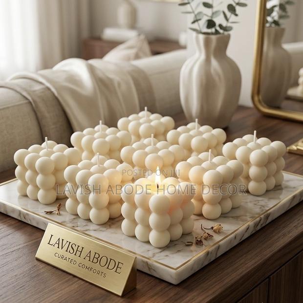 White Bubble Scented Candle Cube – Decorative Candle