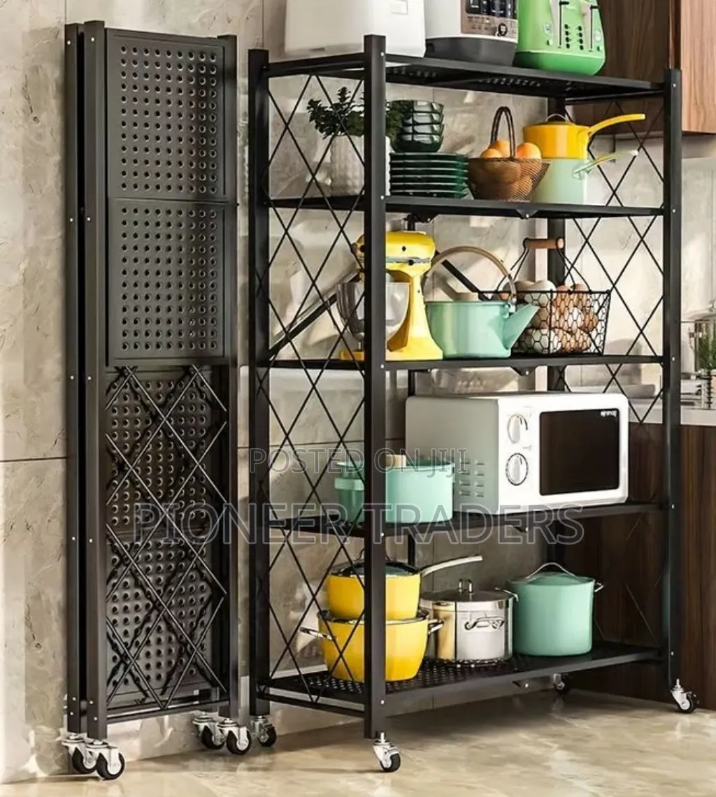 *Big Size Foldable Kitchen Rack With Wheels