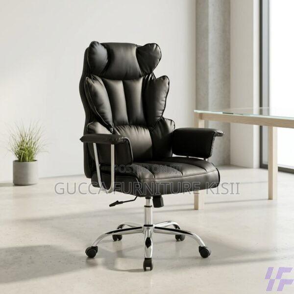 Office Chair; Black Butterfly Leather Office Chair - thumbnail 5