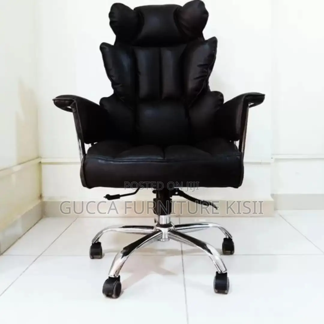 Office Chair; Black Butterfly Leather Office Chair