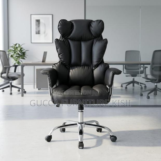 Office Chair; Black Butterfly Leather Office Chair - thumbnail 10