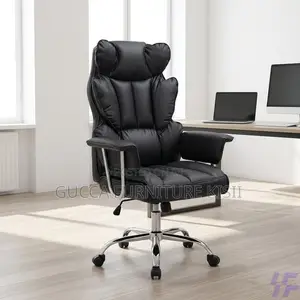 Office Chair; Black Butterfly Leather Office Chair