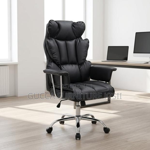 Office Chair; Black Butterfly Leather Office Chair - thumbnail 11