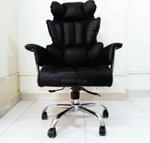 Office Chair; Black Butterfly Leather Office Chair