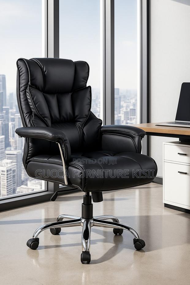 Office Chair; Black Butterfly Leather Office Chair - thumbnail 17