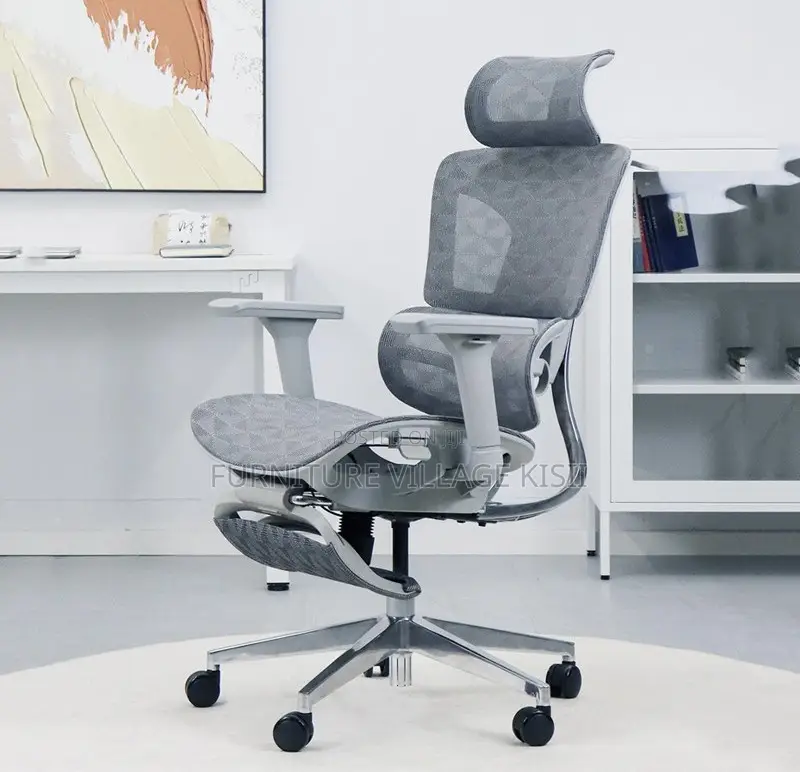 Office Chair: Orthopedic Mesh Chair With Footrest