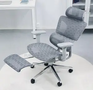 Office Chair: Orthopedic Mesh Chair With Footrest