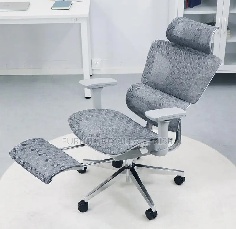 Office Chair: Orthopedic Mesh Chair With Footrest