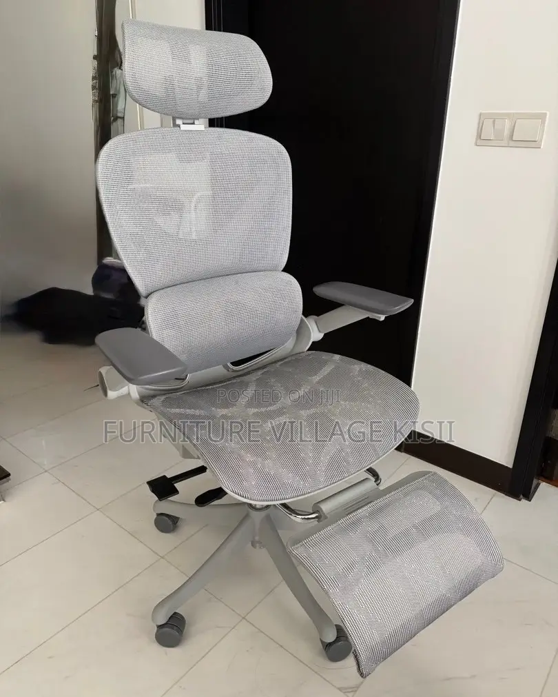 Office Chair: Orthopedic Mesh Chair With Footrest