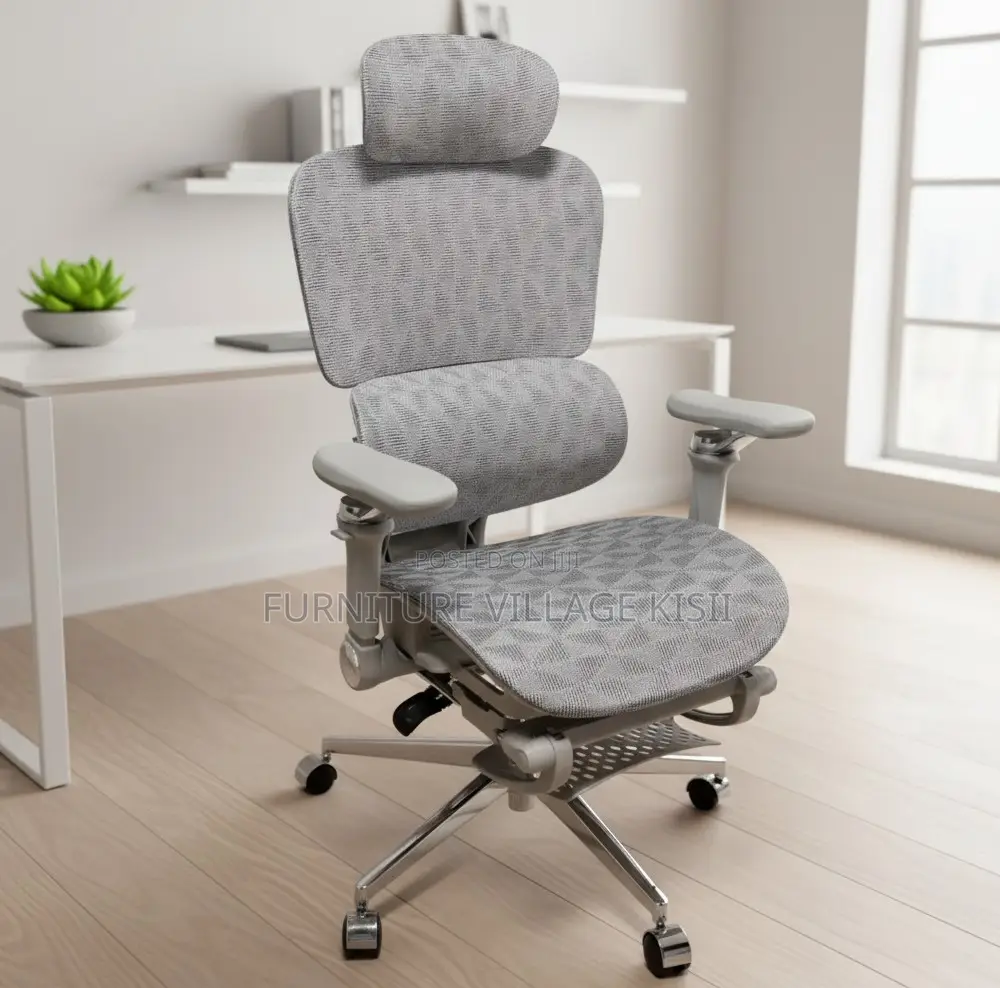 Office Chair: Orthopedic Mesh Chair With Footrest