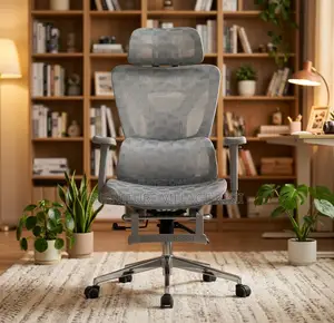Office Chair: Orthopedic Mesh Chair With Footrest