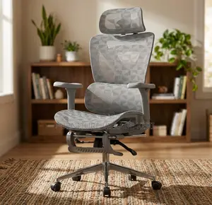 Office Chair: Orthopedic Mesh Chair With Footrest