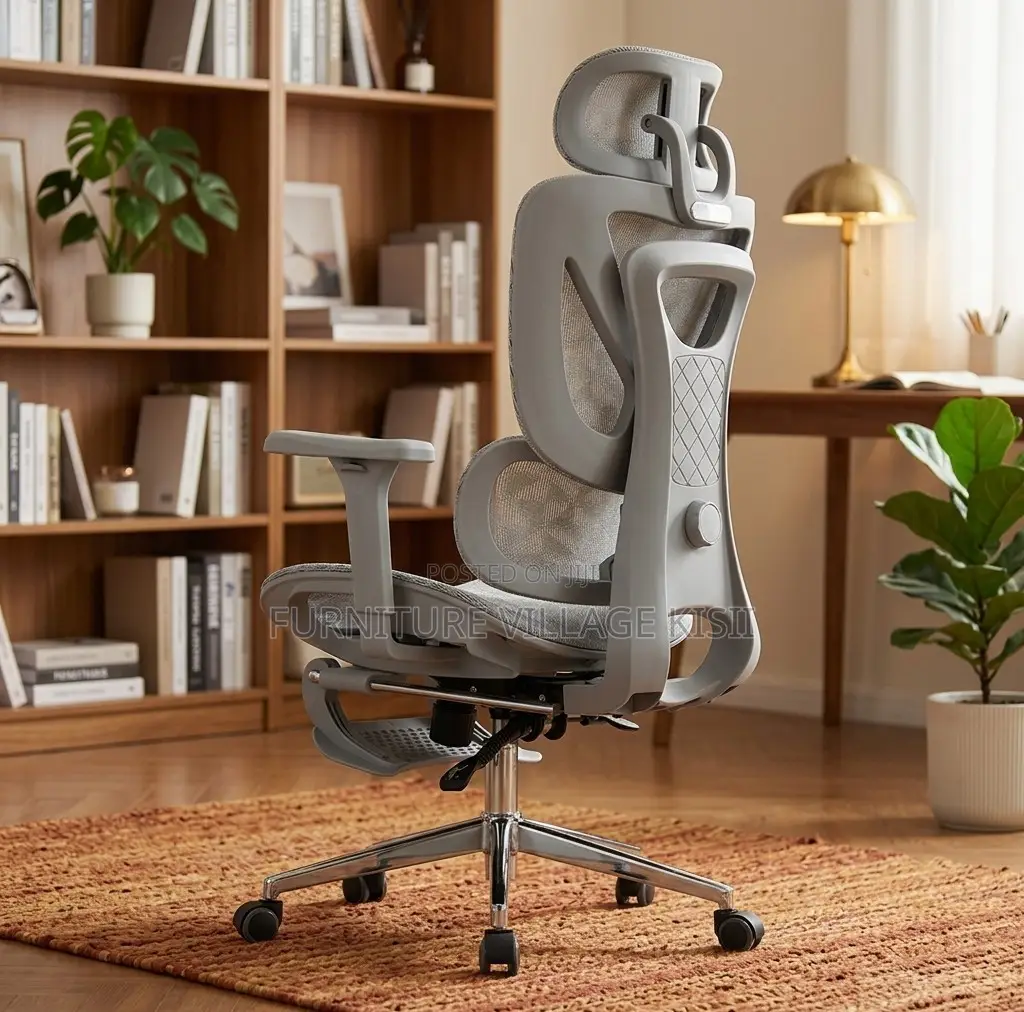 Office Chair: Orthopedic Mesh Chair With Footrest