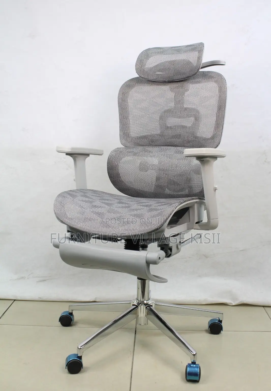Office Chair: Orthopedic Mesh Chair With Footrest