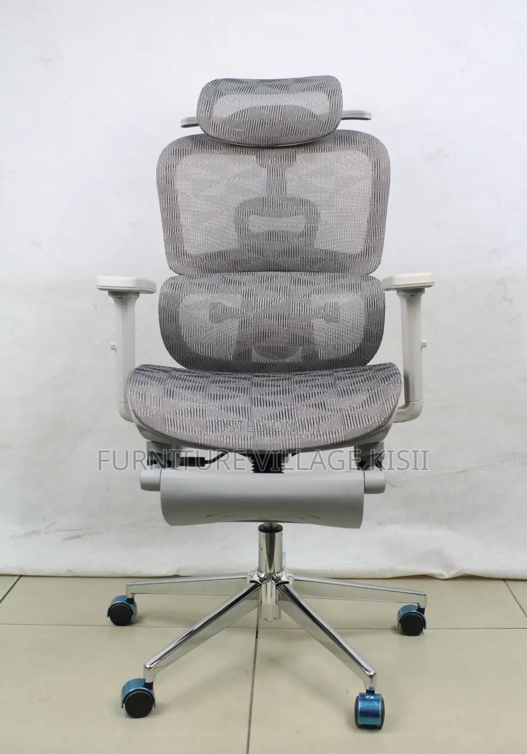 Office Chair: Orthopedic Mesh Chair With Footrest