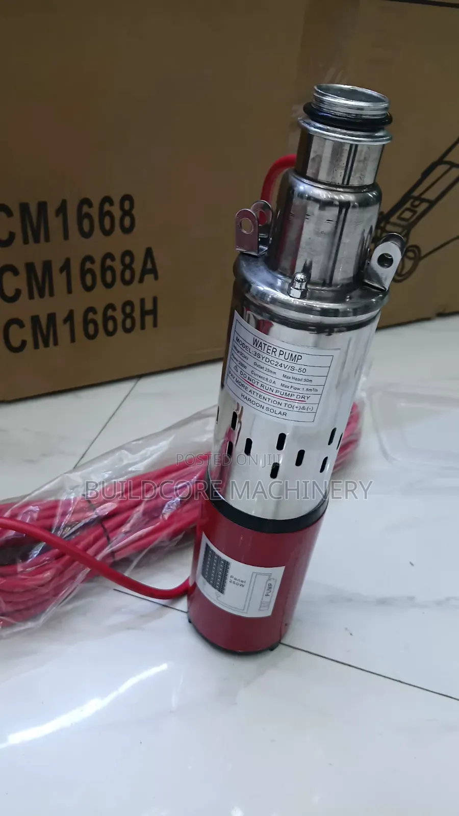 250watts Solar Submersible Water Pump 24v With 50mtr Head Pump