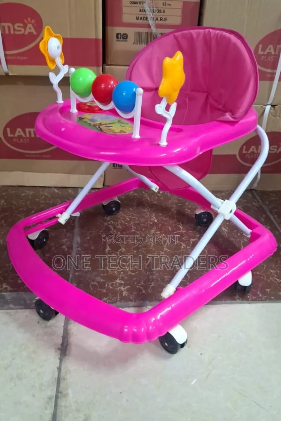 Pink Baby Walker With Toys