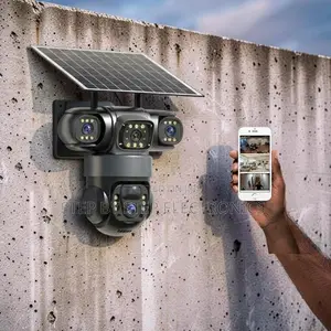 Built in Rechargeable Battery 20MP 4G PTZ Triple Lens Solar Camera