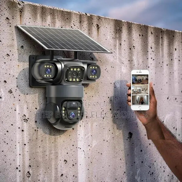 Built in Rechargeable Battery 20MP 4G PTZ Triple Lens Solar Camera