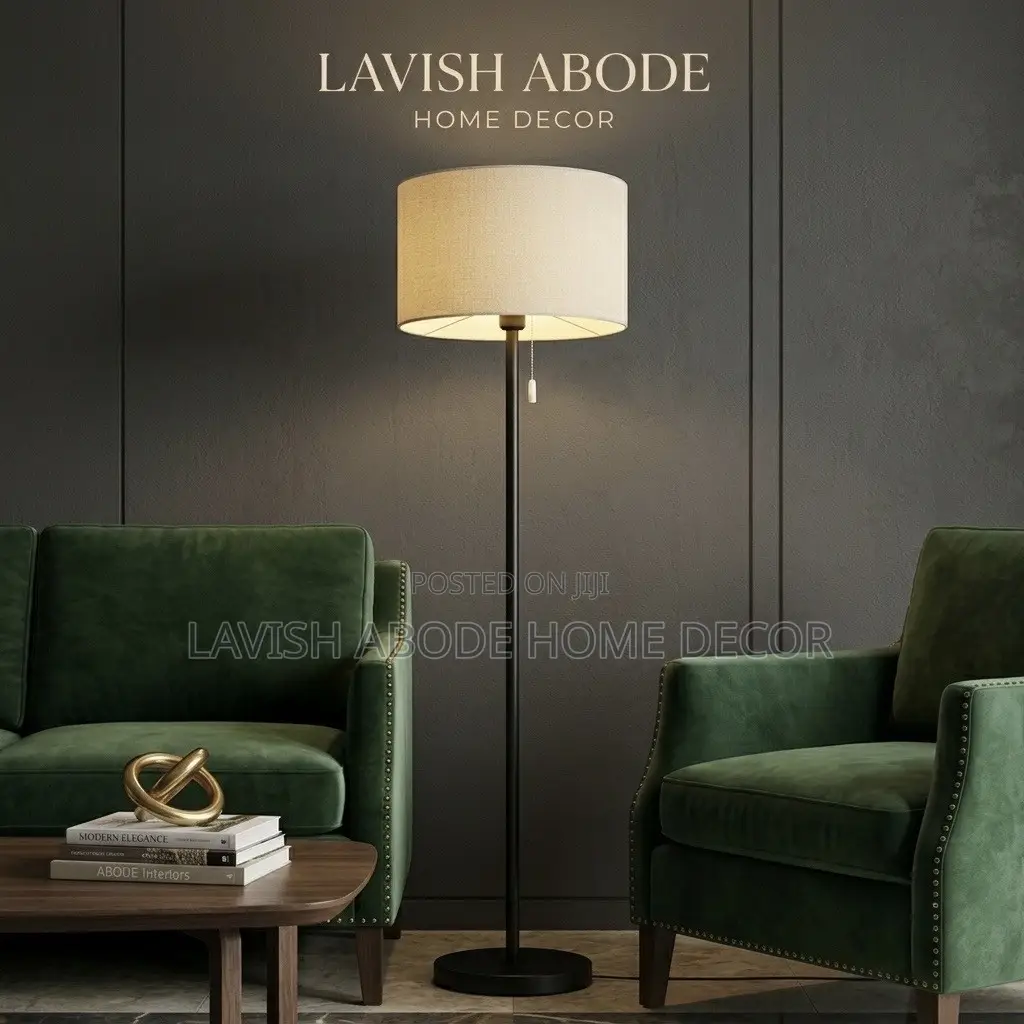 Cream White Straight Floor Lamp – Modern Standing Lamp