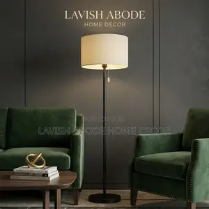 Cream White Straight Floor Lamp – Modern Standing Lamp