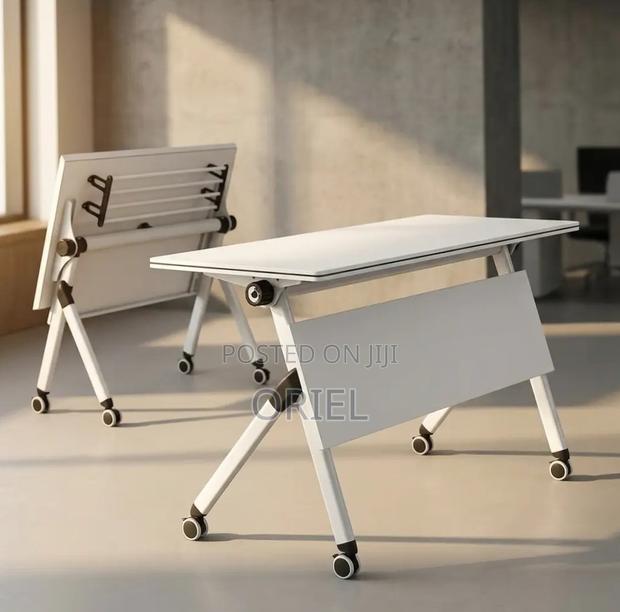 Office Table : White 1200MM Foldable Training Table - thumbnail 9