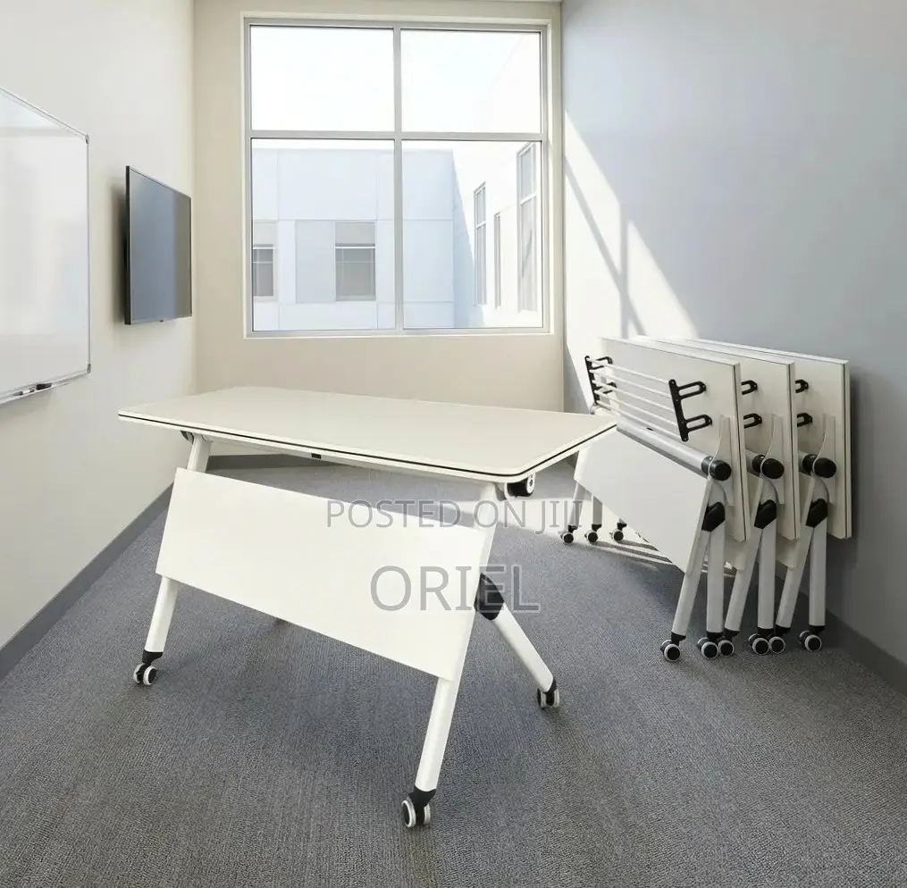 Office Table : White 1200MM Foldable Training Table