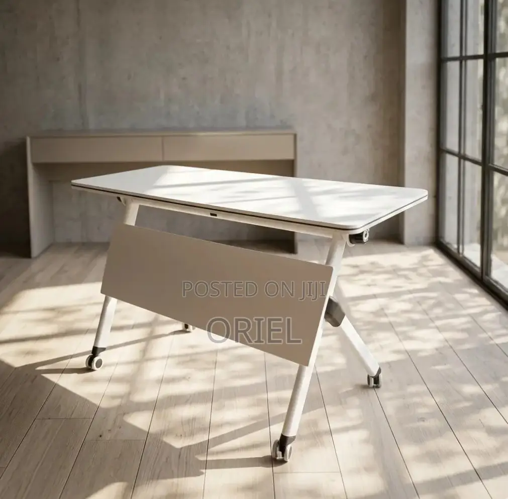 Office Table : White 1200MM Foldable Training Table
