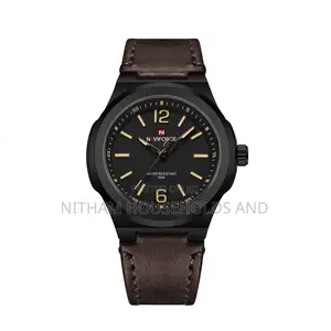 Naviforce Nf9233 Green Leather Strap Watch